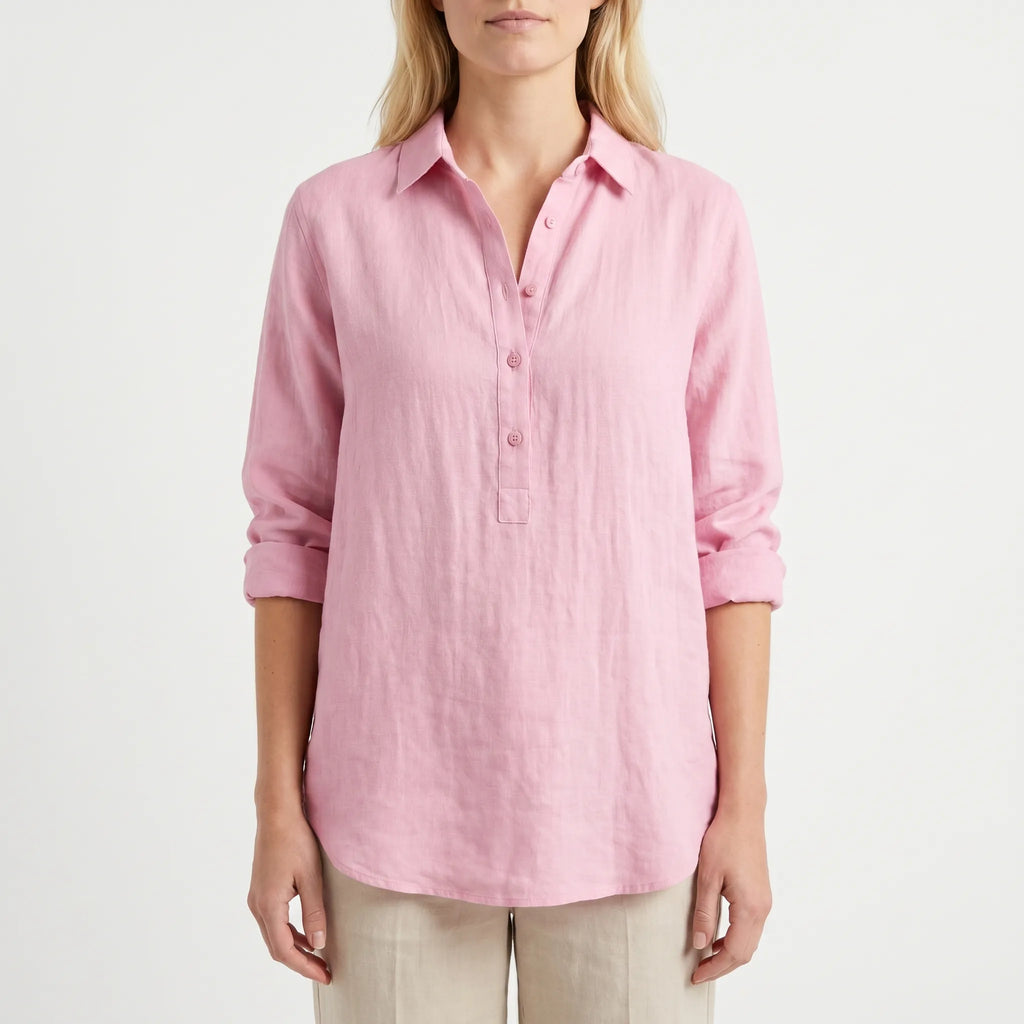 Aerina™ -  Relaxed Fit Popover Blouse -  Smart Casual Dressing