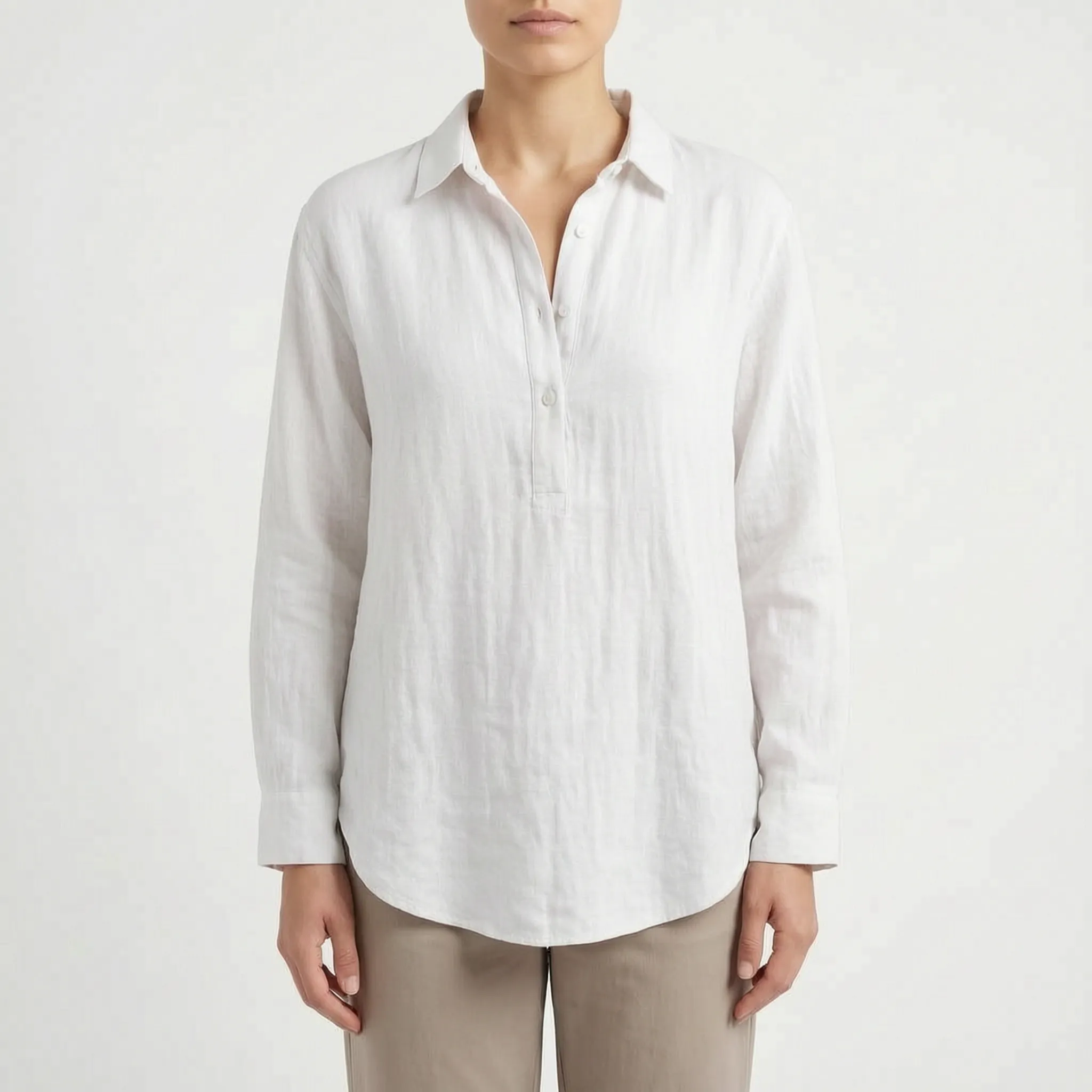 Aerina™ -  Relaxed Fit Popover Blouse -  Smart Casual Dressing