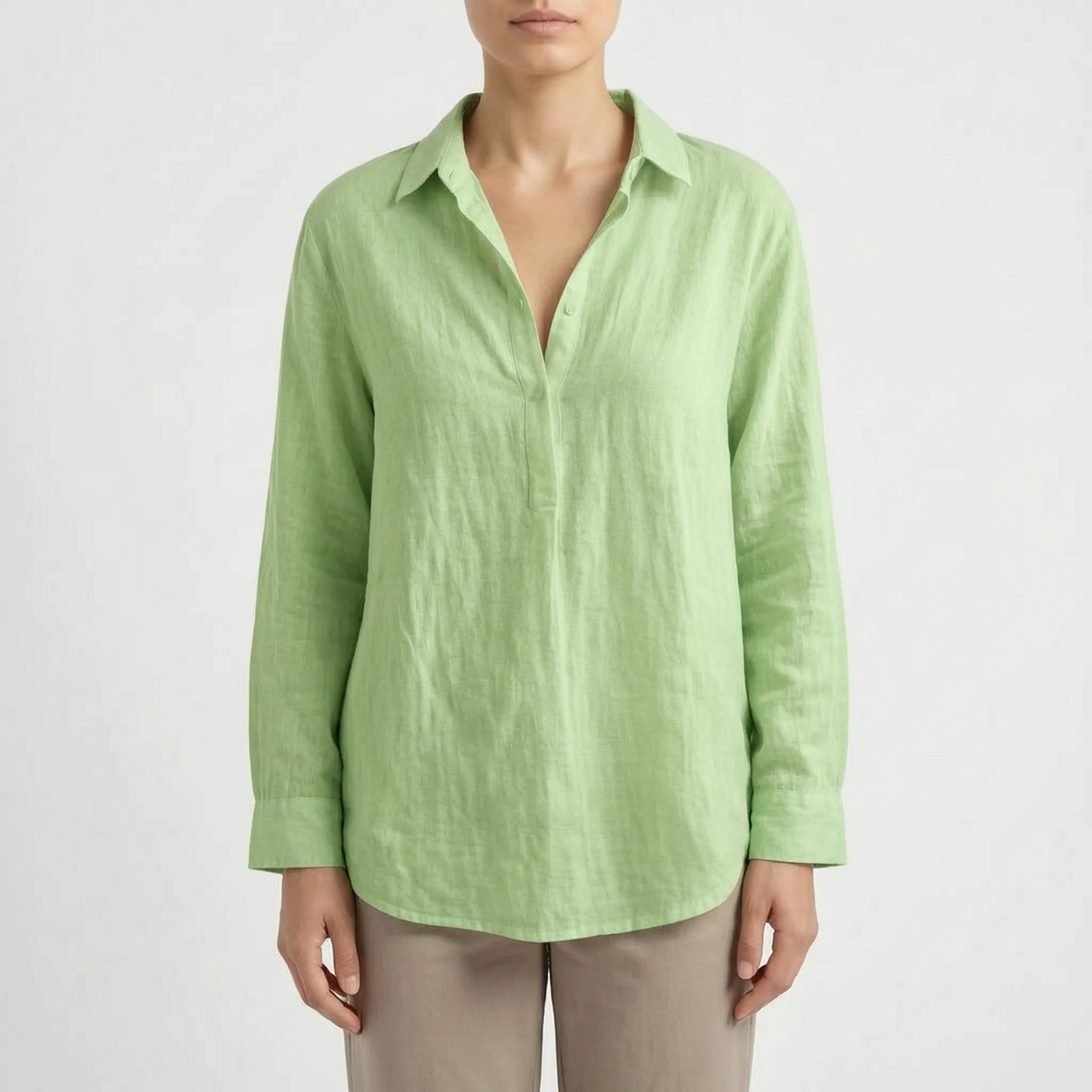 Aerina™ -  Relaxed Fit Popover Blouse -  Smart Casual Dressing