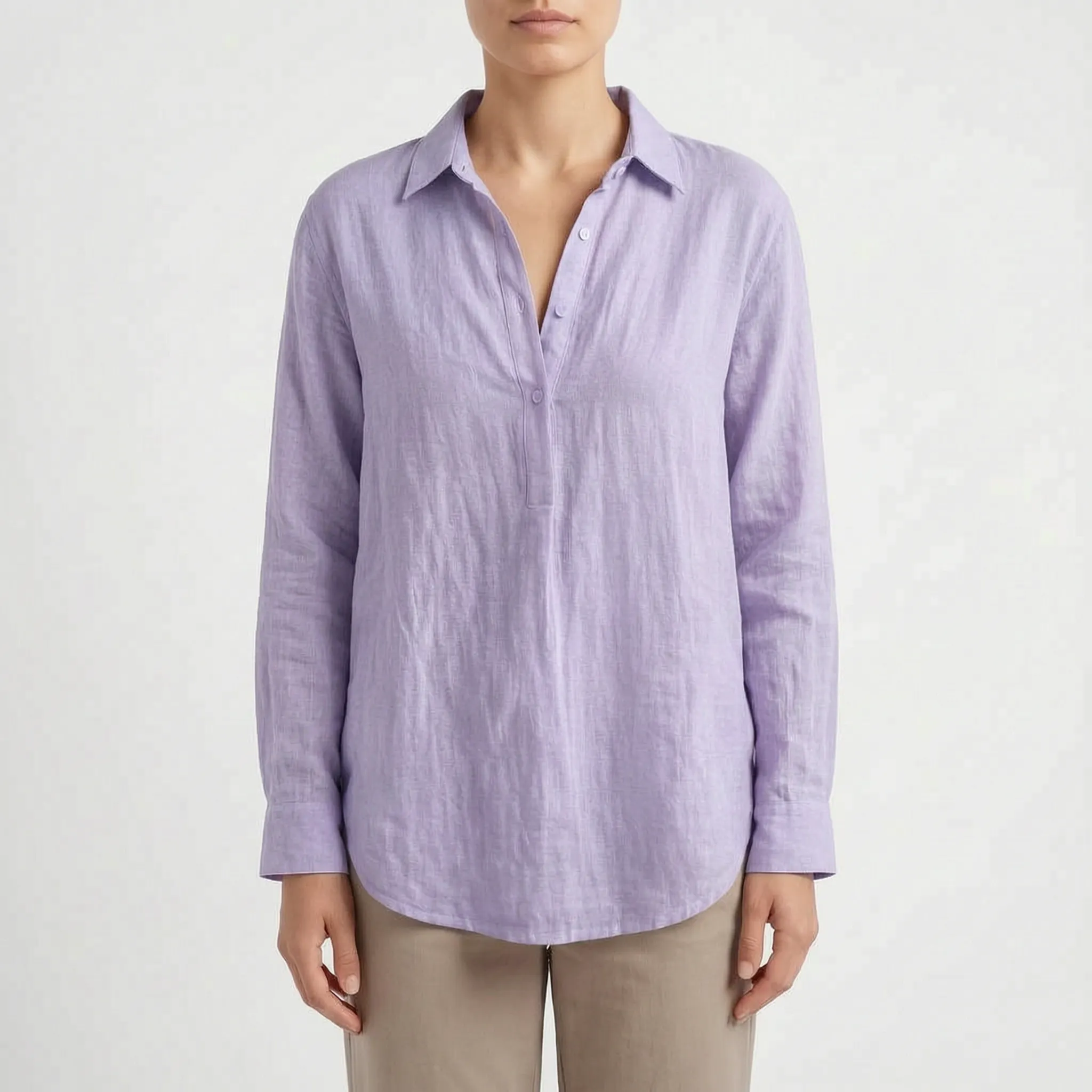 Aerina™ -  Relaxed Fit Popover Blouse -  Smart Casual Dressing