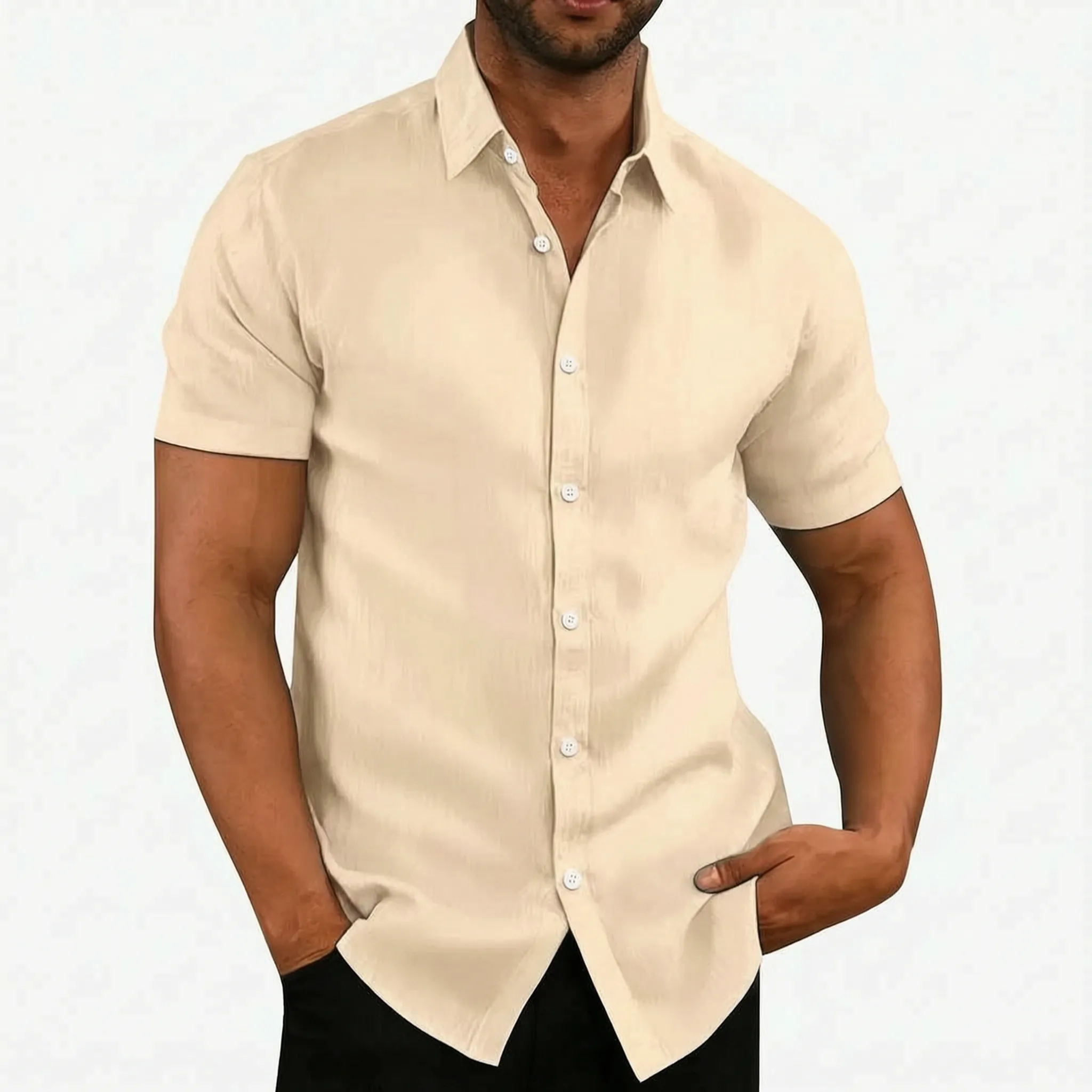 Aerloom™ -  Men's Short-Sleeve Casual Shirt -  Smart-Casual Dressing