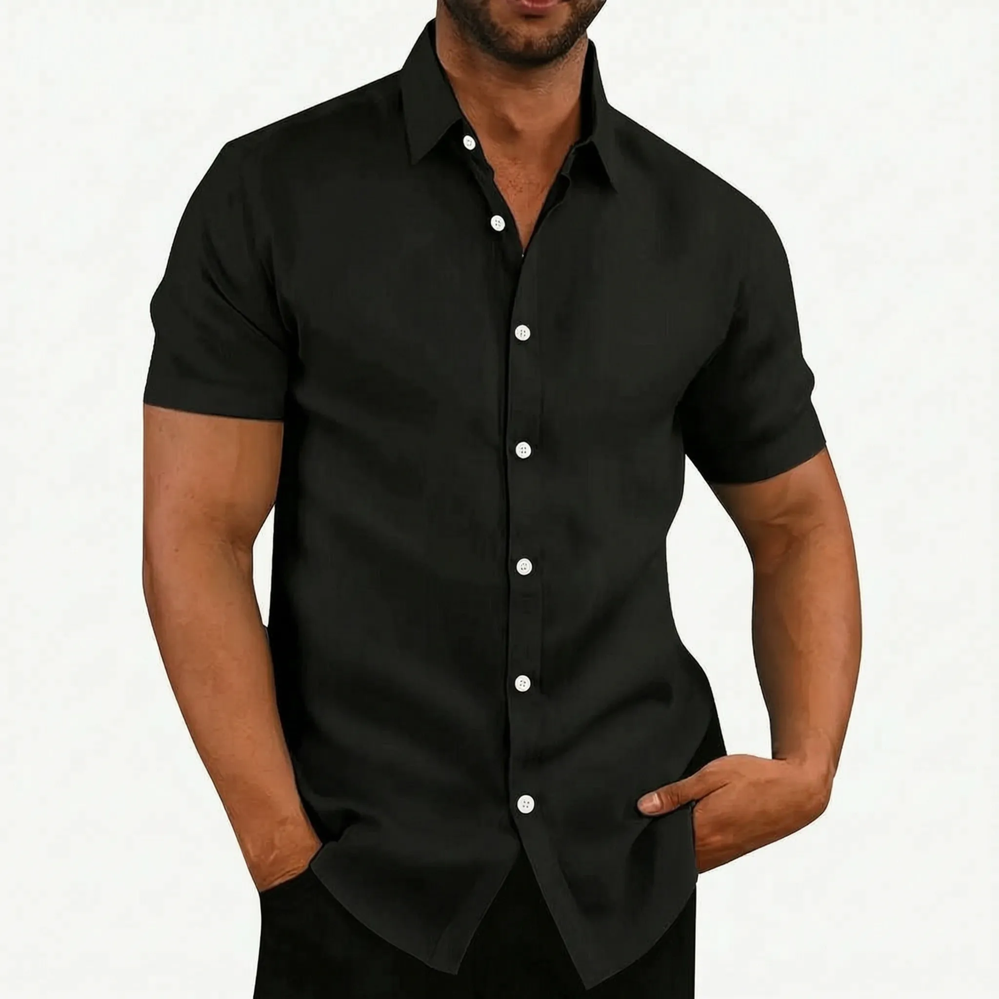 Aerloom™ -  Men's Short-Sleeve Casual Shirt -  Smart-Casual Dressing