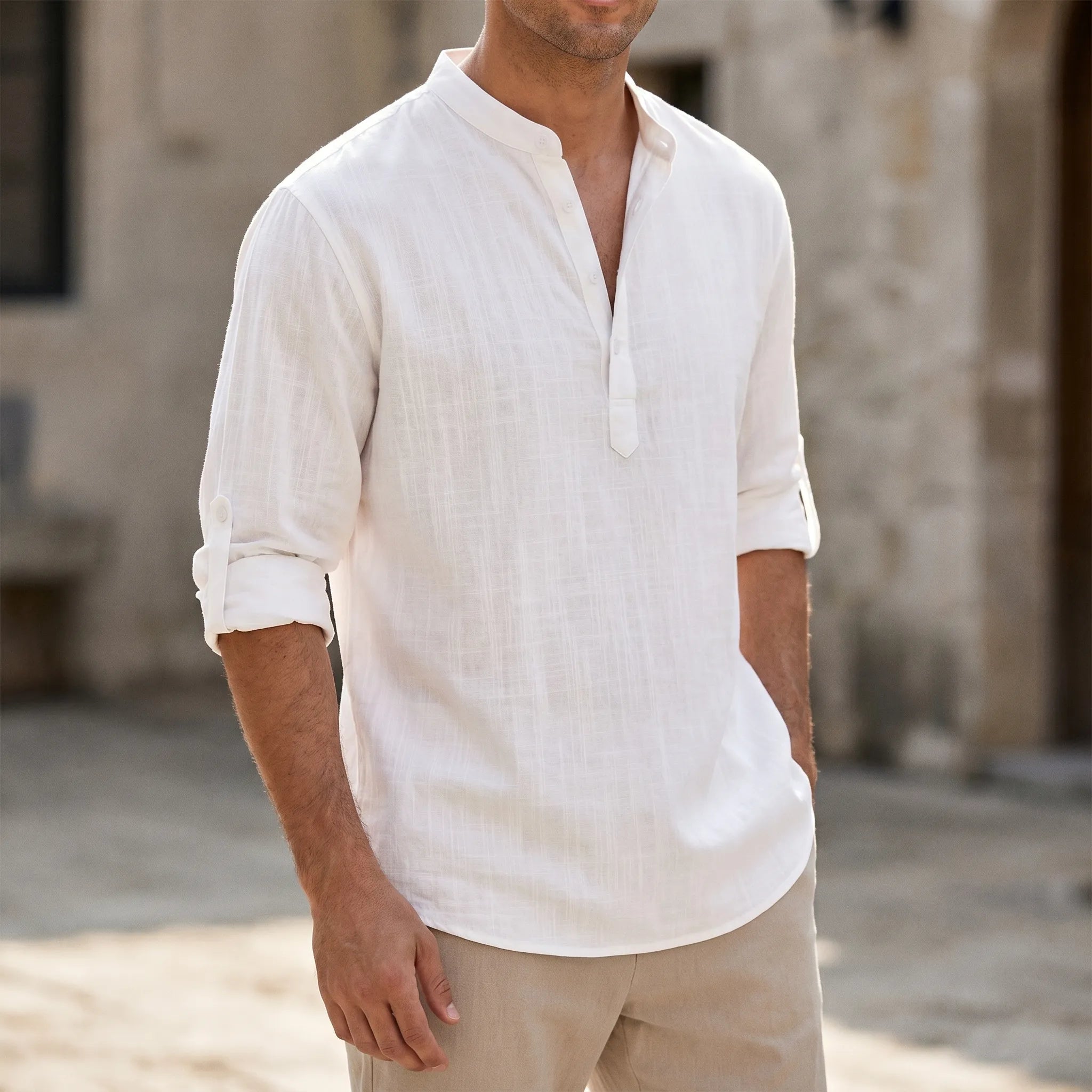 Airlen™ -  Men's Casual Long-Sleeve Henley Shirt -  Casual Everyday Wear