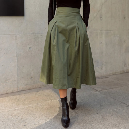 Alinza™ -  High-Waisted Midi Skirt -  Office Styling