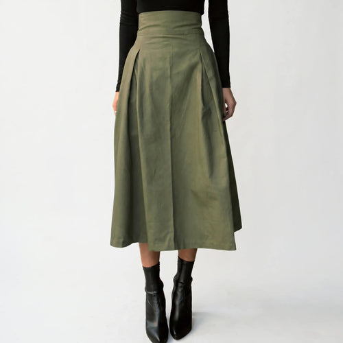 Alinza™ -  High-Waisted Midi Skirt -  Office Styling
