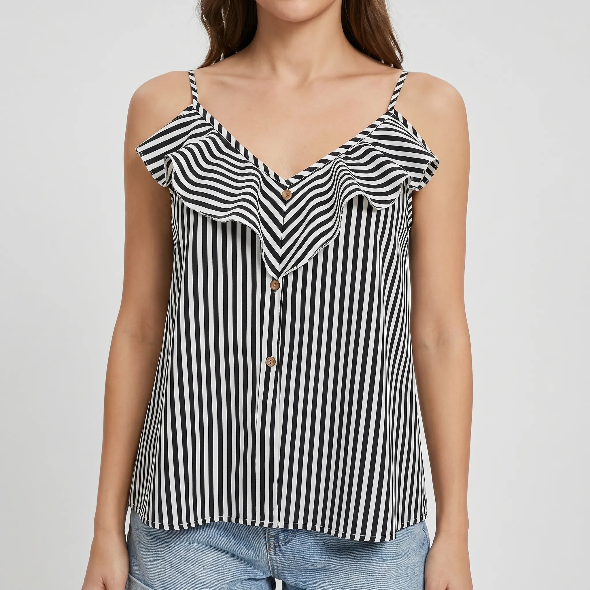 Alviona™ -  Striped Cami Top -  Warm-Weather Styling