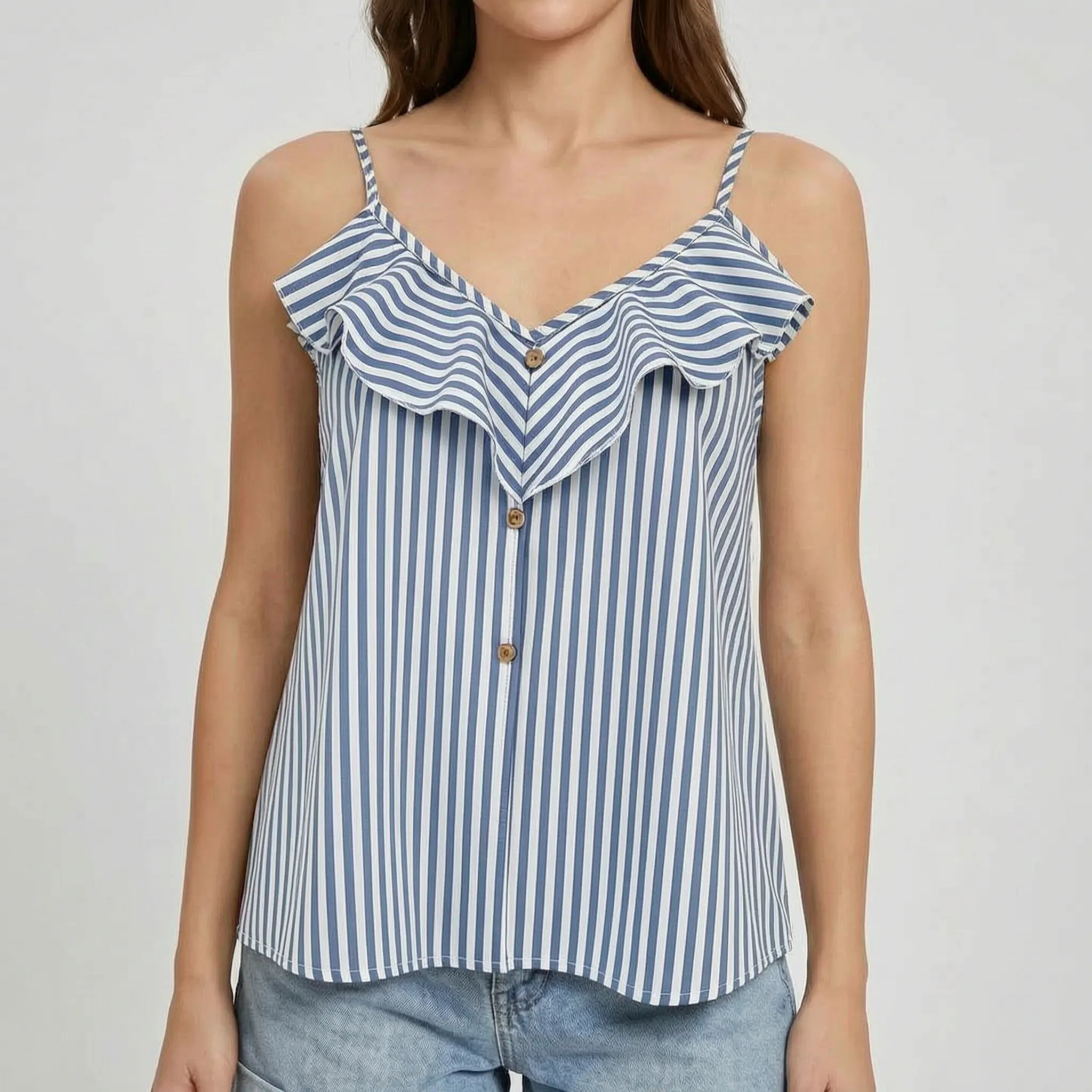 Alviona™ -  Striped Cami Top -  Warm-Weather Styling