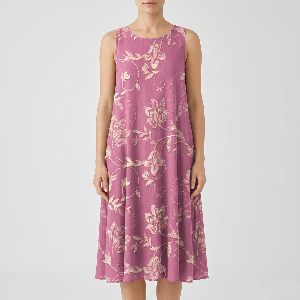 Amaryn™ -  Sleeveless Floral Midi Dress -  Casual Beach Walks