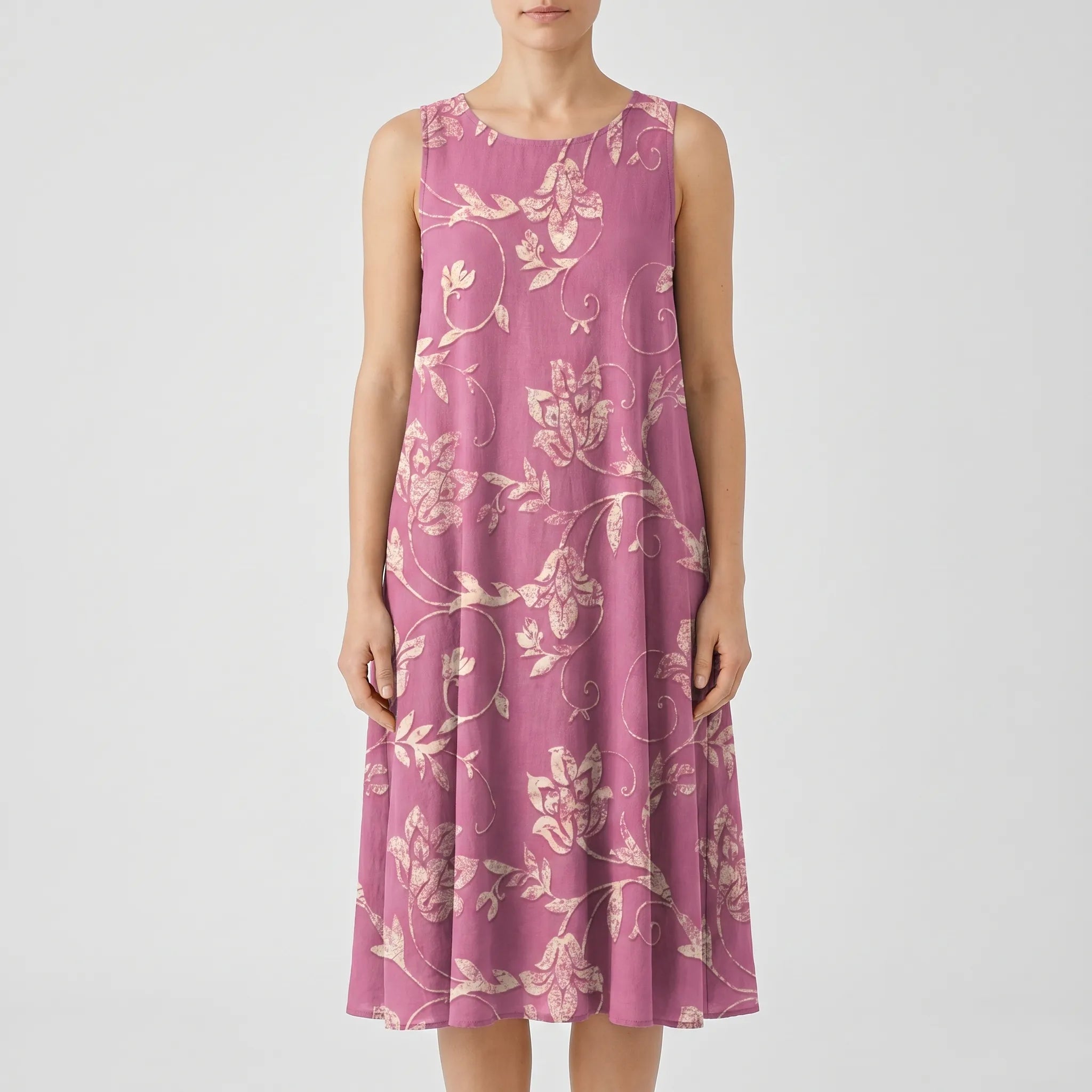 Amaryn™ -  Sleeveless Floral Midi Dress -  Casual Beach Walks