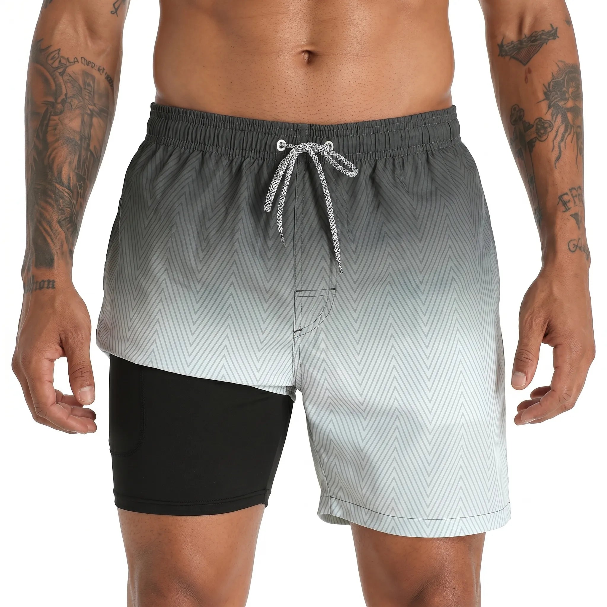 AquaStride™ -  Men's Lined Swim Shorts -  Ocean Swimming