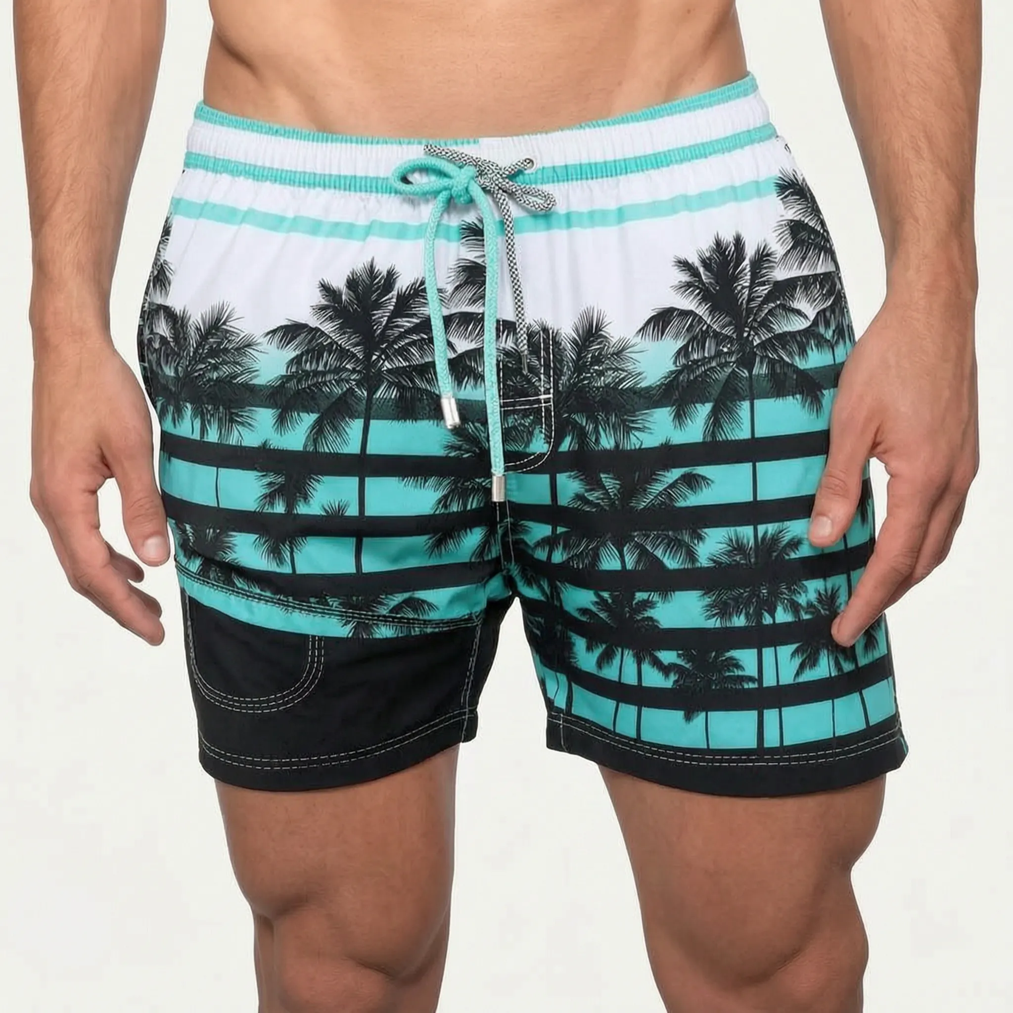 AquaStride™ -  Men's Lined Swim Shorts -  Ocean Swimming