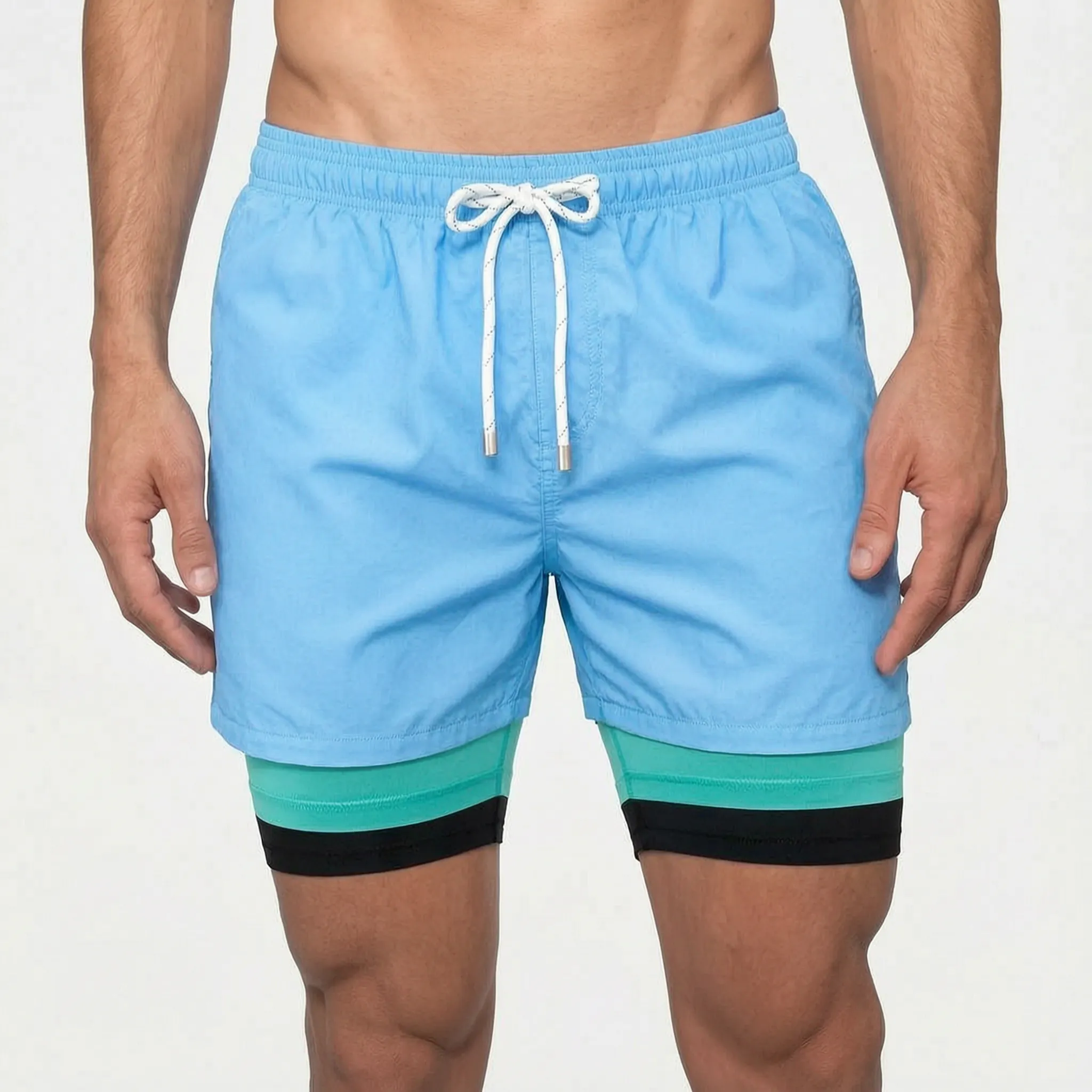 AquaStride™ -  Men's Lined Swim Shorts -  Ocean Swimming