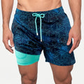AquaStride™ -  Men's Lined Swim Shorts -  Ocean Swimming