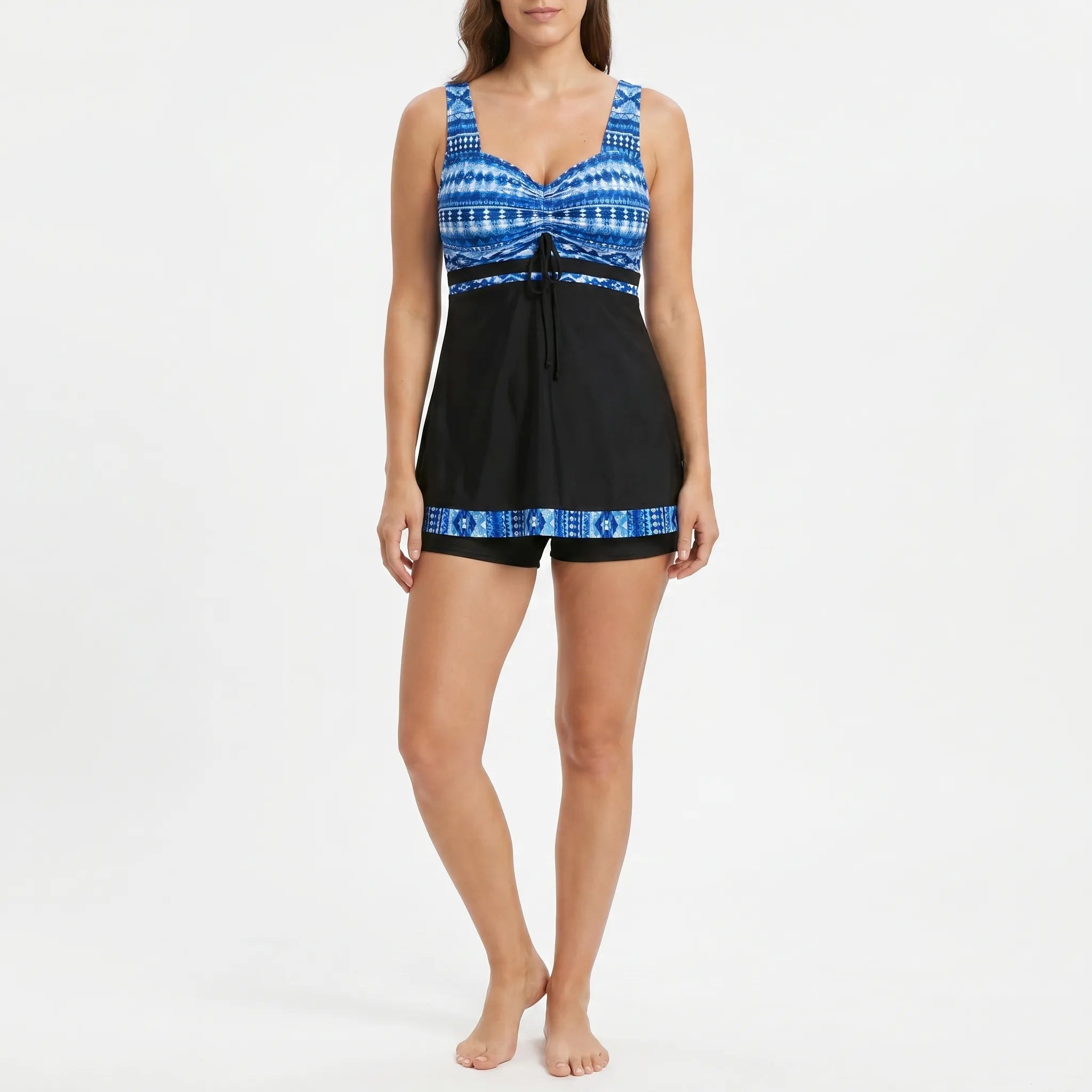 Aqualyn™ -  Printed Geometric Tankini Set -  Beach Holidays