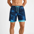 Aquamove™ -  Men's Printed Swim Shorts -  Swimming In The Sea