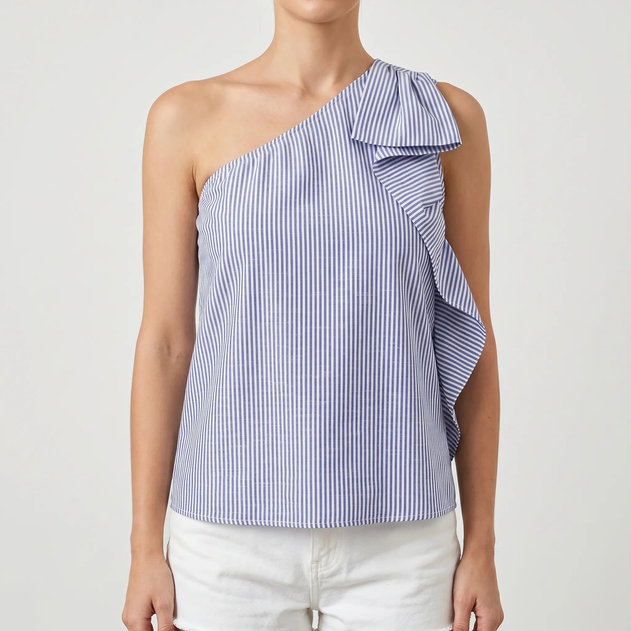 Asymmo™ -  Asymmetric Striped Summer Blouse -  Holiday Packing