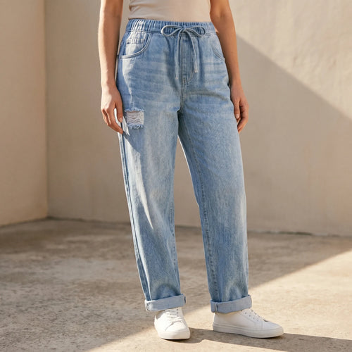 Aulora™ -  Relaxed Denim Look Joggers -  Casual Weekend Wear
