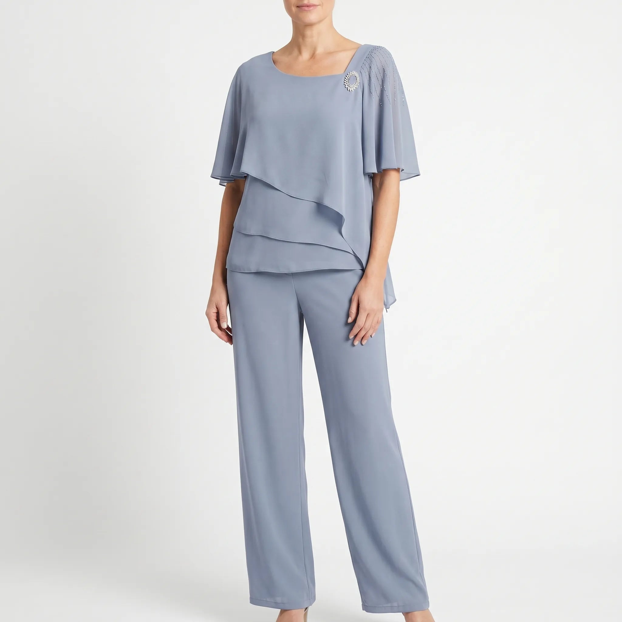 Auraflow™ -  Two-Piece Coordinated Trouser Set -  Attending Daytime Events