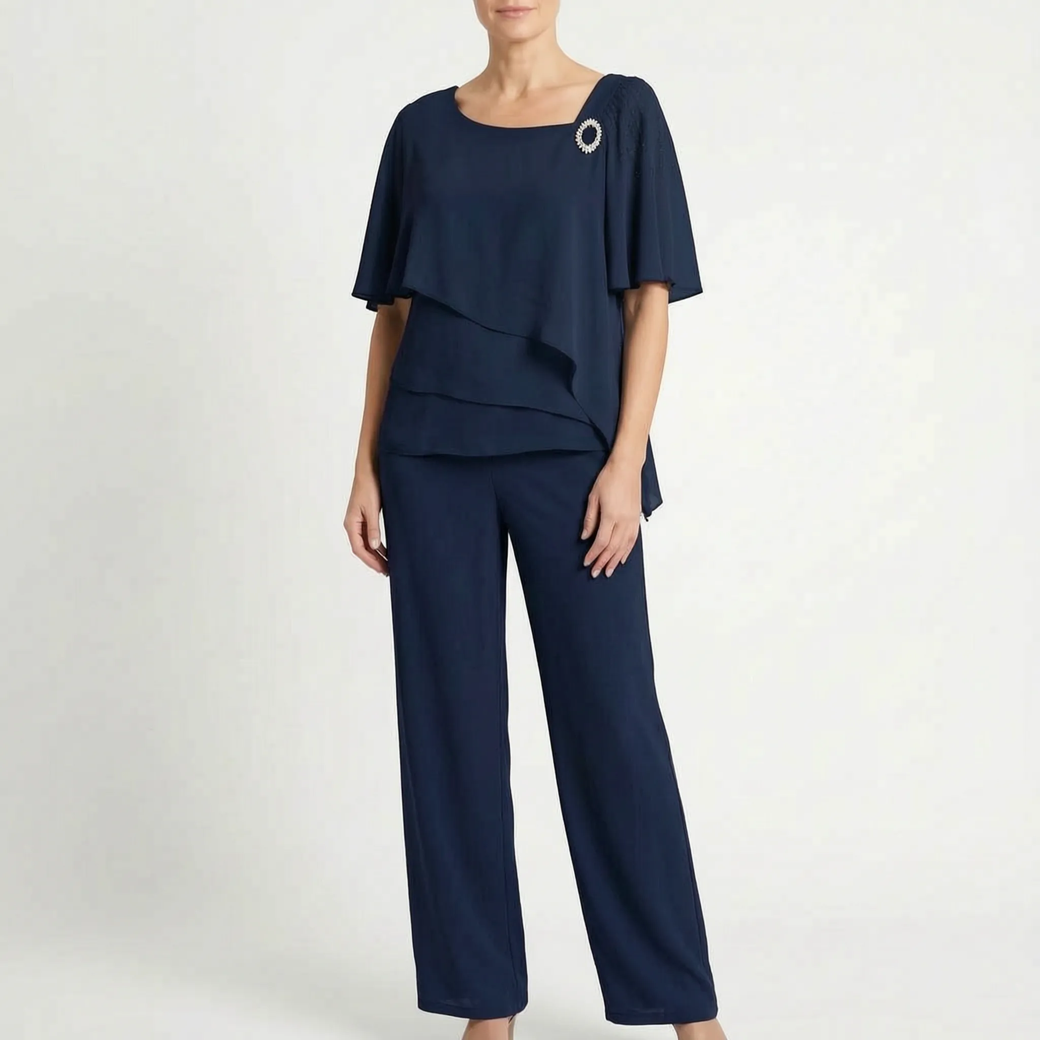 Auraflow™ -  Two-Piece Coordinated Trouser Set -  Attending Daytime Events