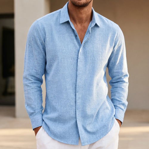 Auraloom™ -  Men's Long-Sleeve Smart Casual Shirt -  Smart-Casual Dining