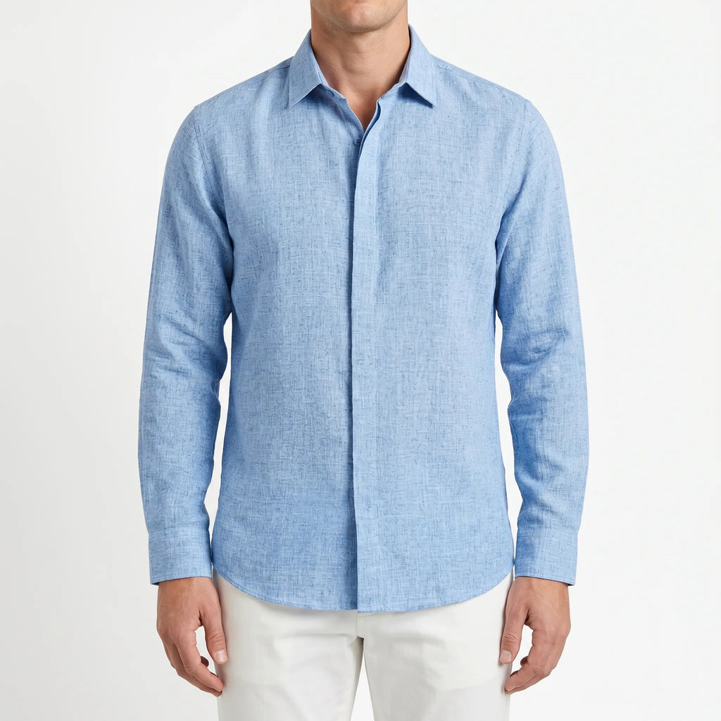 Auraloom™ -  Men's Long-Sleeve Smart Casual Shirt -  Smart-Casual Dining