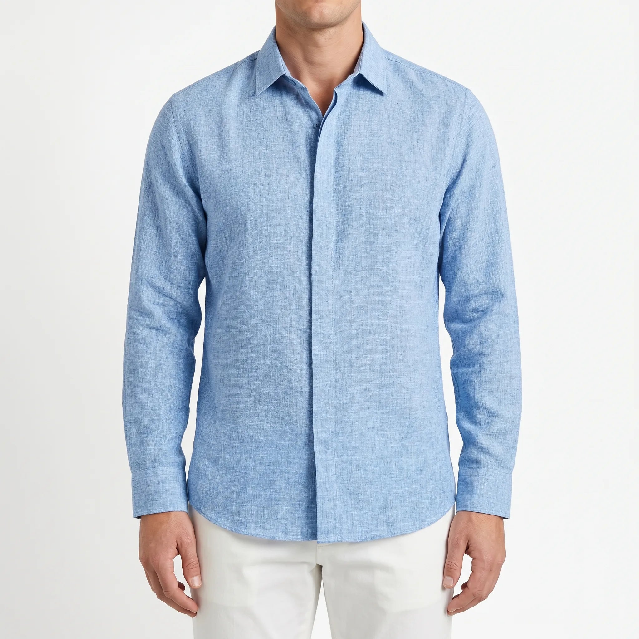 Auraloom™ -  Men's Long-Sleeve Smart Casual Shirt -  Smart-Casual Dining