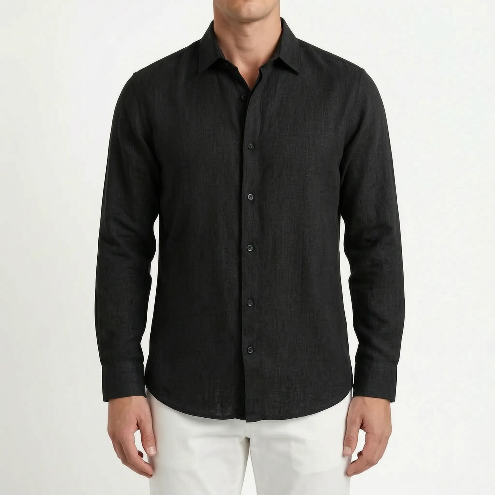 Auraloom™ -  Men's Long-Sleeve Smart Casual Shirt -  Smart-Casual Dining