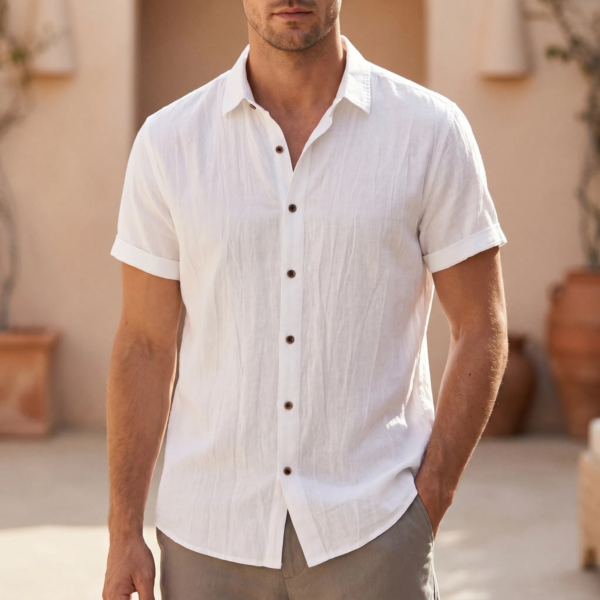 Auranos™ -  Men's Short Sleeve Shirt -  Casual Weekend Wear