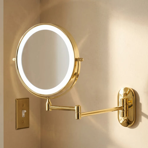 Aurelium™ -  Wall Mounted LED Makeup Mirror -  Detailed Makeup Application