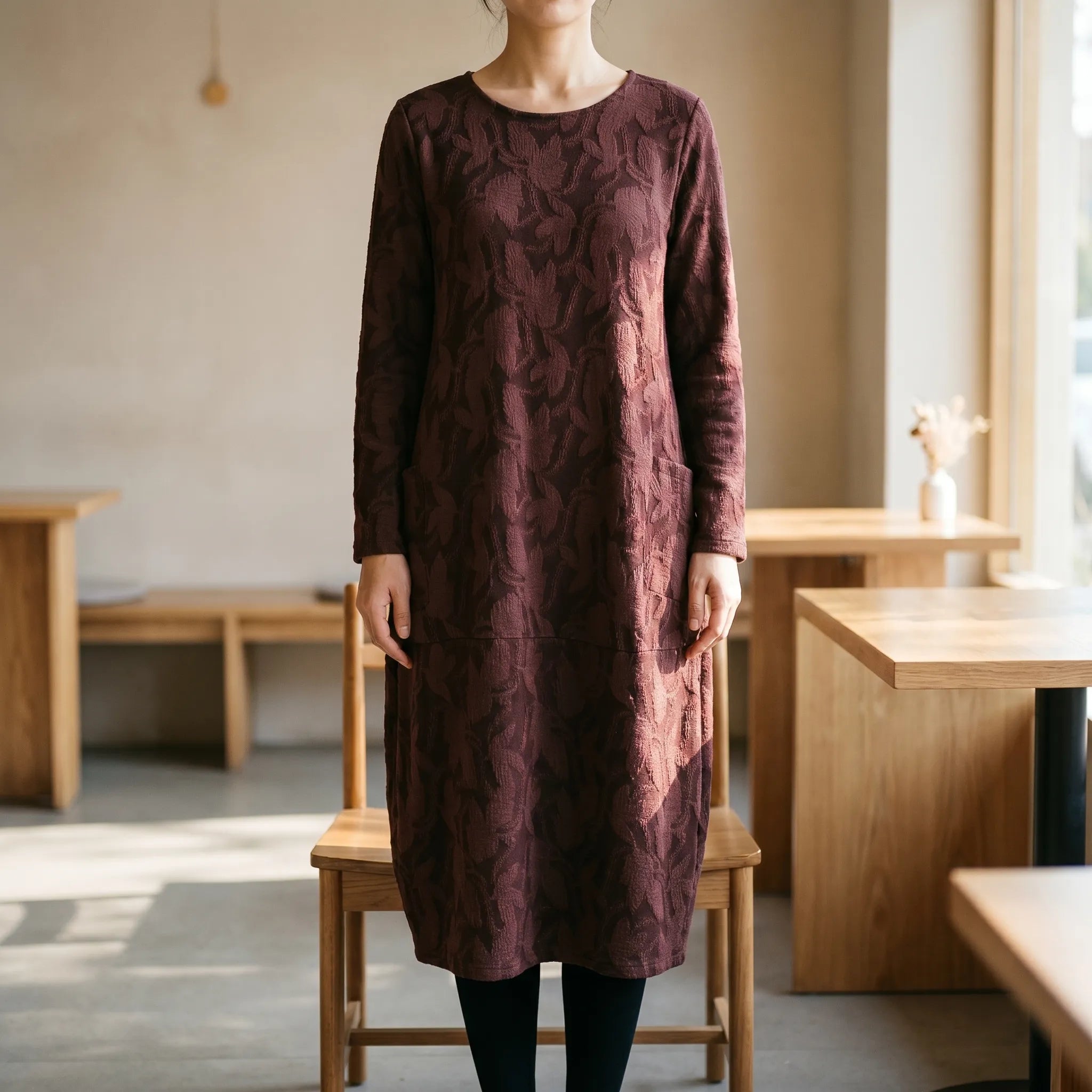 Autumna™ -  Long Sleeve Midi Dress -  Everyday Casual Wear