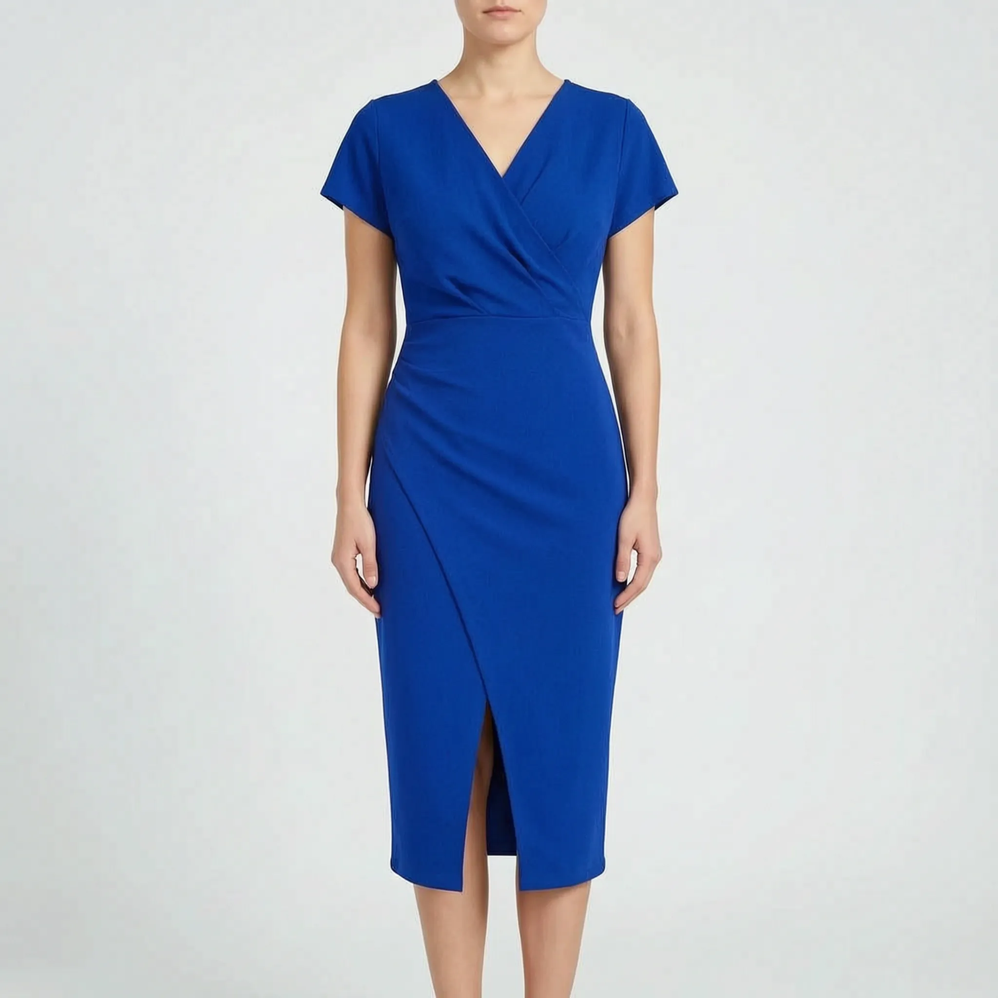 Aveline™ -  Wrap Style Midi Dress -  Wedding Guest Attire
