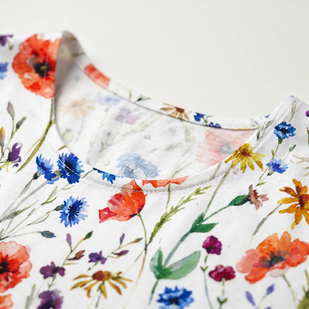 Avenna™ -  Short Sleeve Midi Dress -  Summer Garden Parties