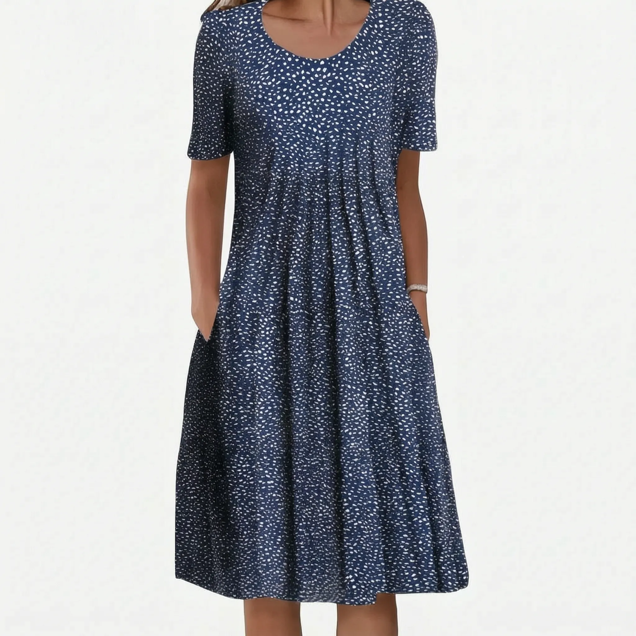 Avenna™ -  Short Sleeve Midi Dress -  Summer Garden Parties