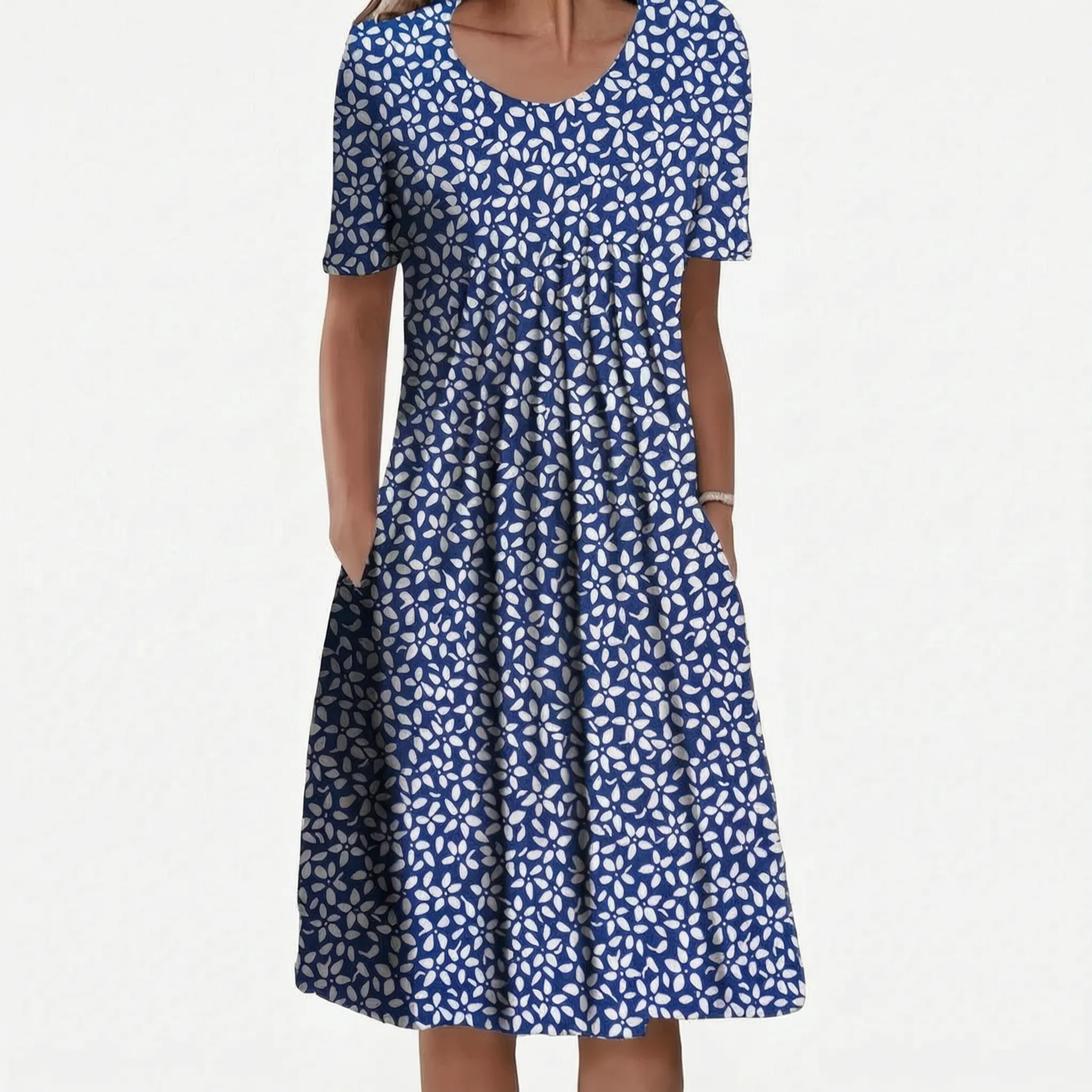 Avenna™ -  Short Sleeve Midi Dress -  Summer Garden Parties