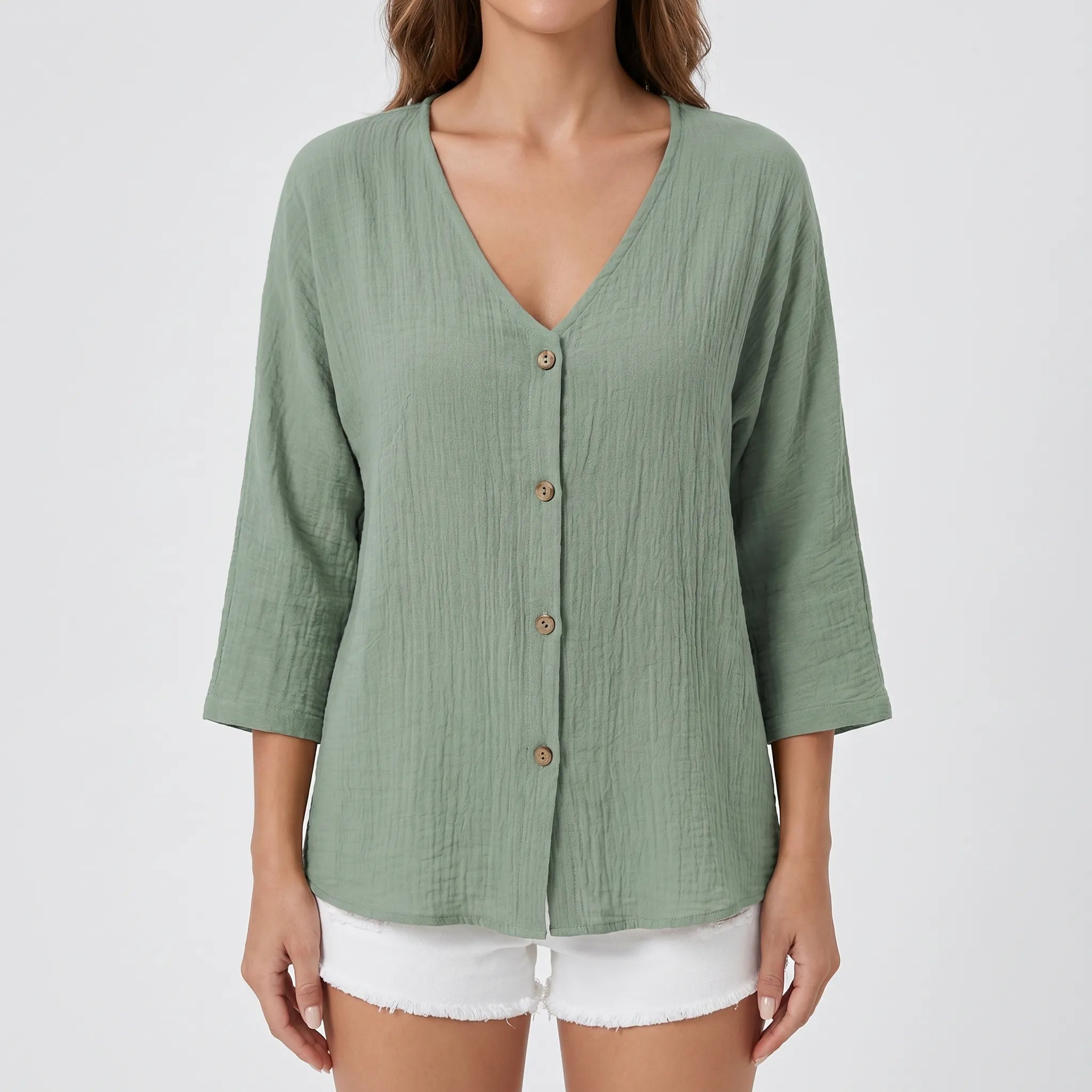Avenya™ -  Relaxed Fit V-Neck Casual Blouse -  Casual Daytime Styling