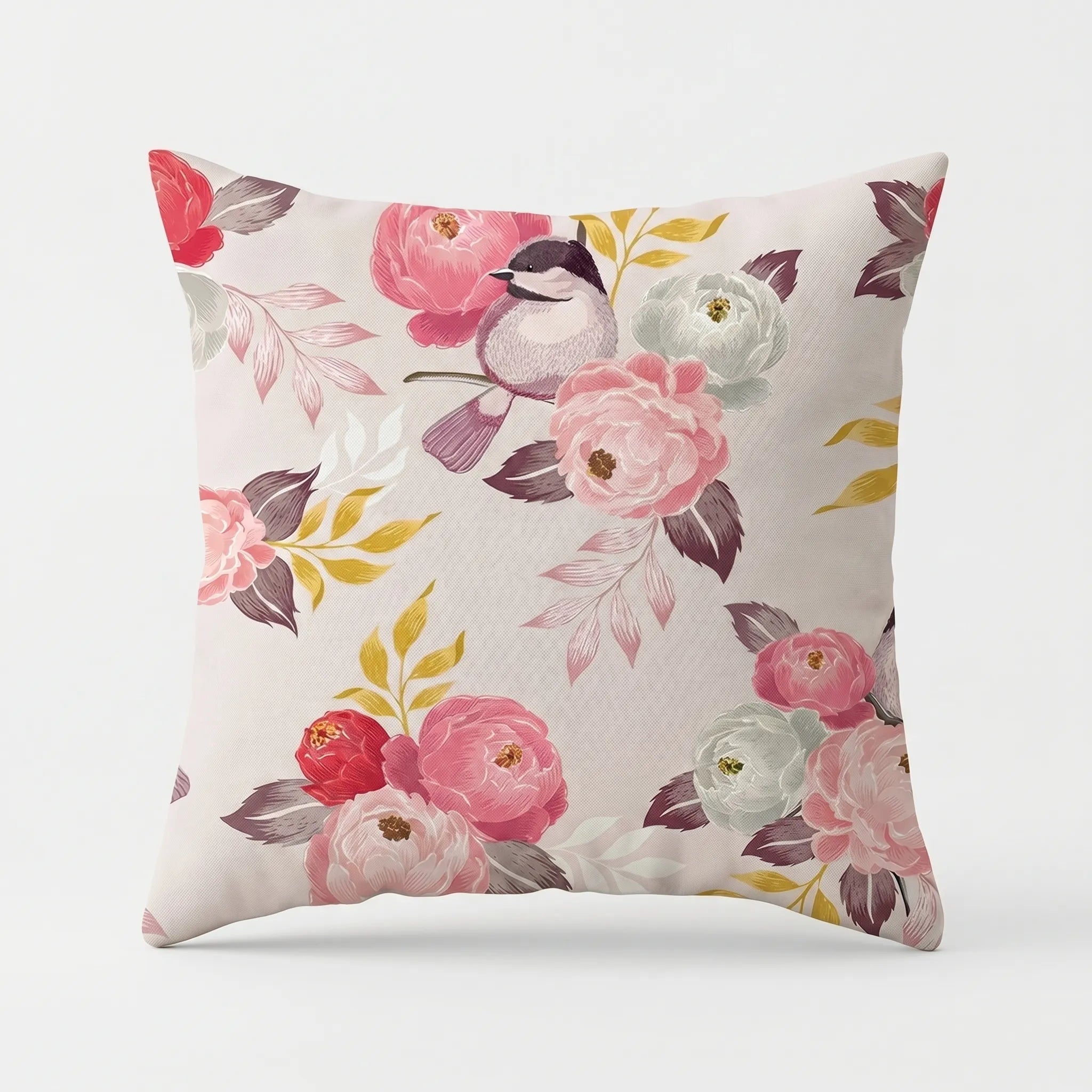 Aviora™ -  Square Floral Throw Cushion -  Decorating A Sofa