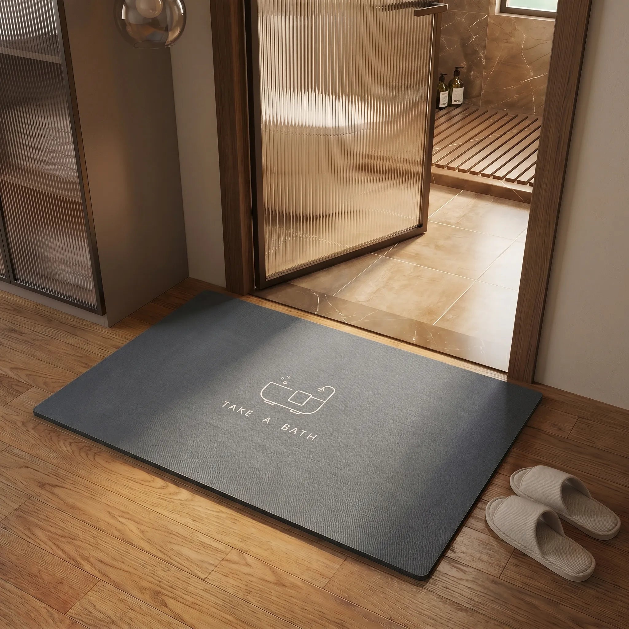 Bathora™ -  Modern Absorbent Bath Mat -  Absorbing Bath Water