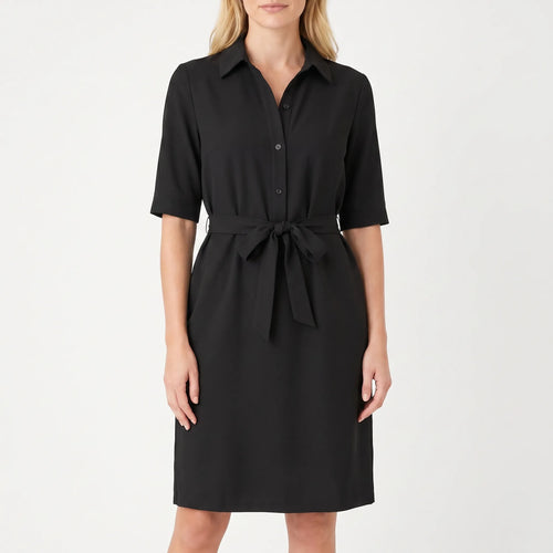Belvina™ -  Collared Midi Length Shirt Dress -  Daily Office Wear