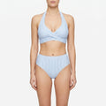Bikinora™ -  Striped High-Waisted Bikini Set -  Beach Holidays