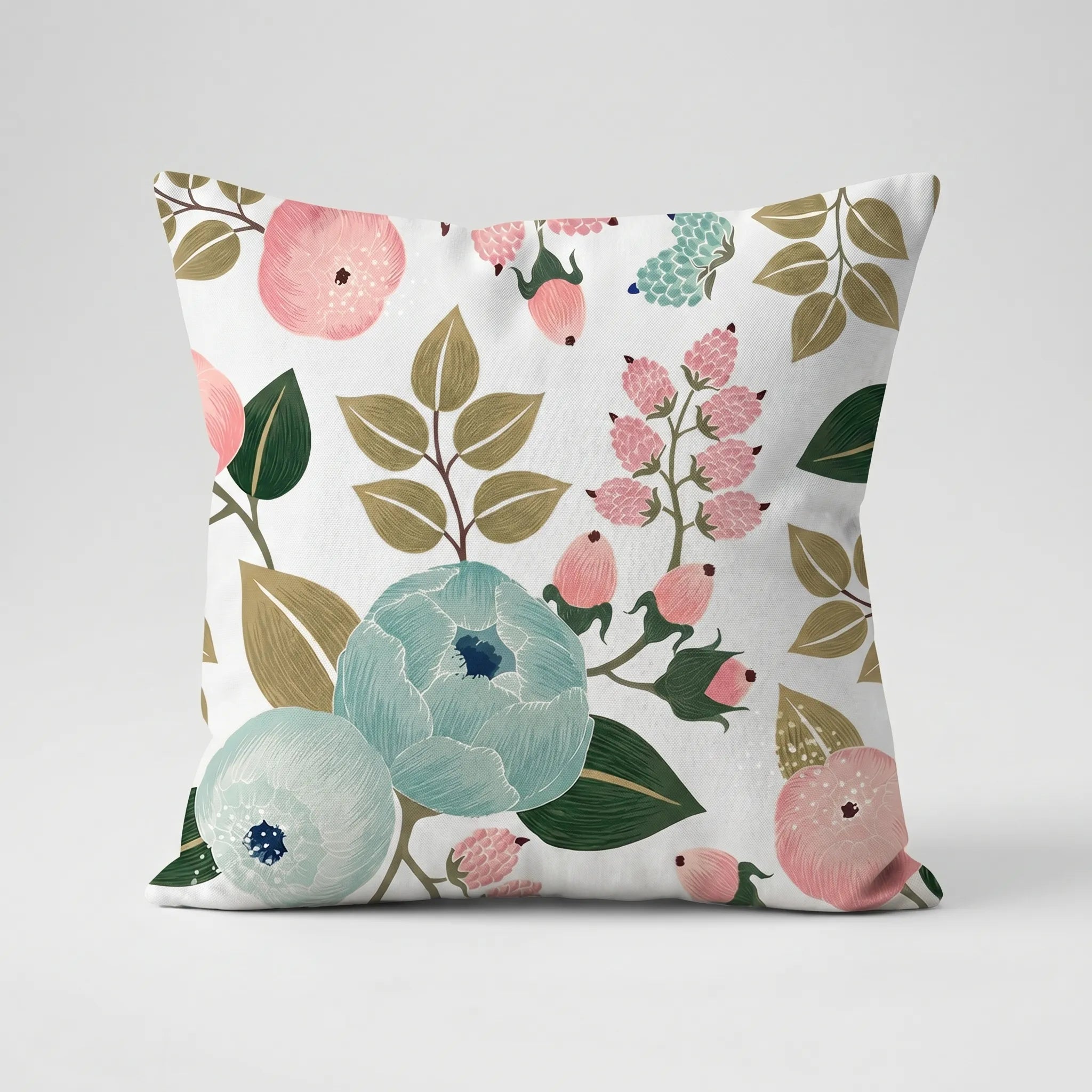 Blommis™ -  Square Pastel Botanical Cushion -  Adding Seating Comfort