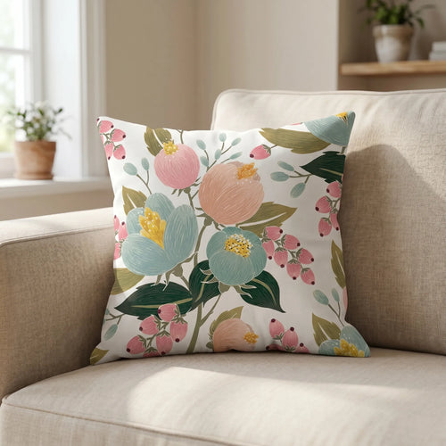 Bloomeria™ -  Square Decorative Floral Cushion -  Decorating Living Spaces