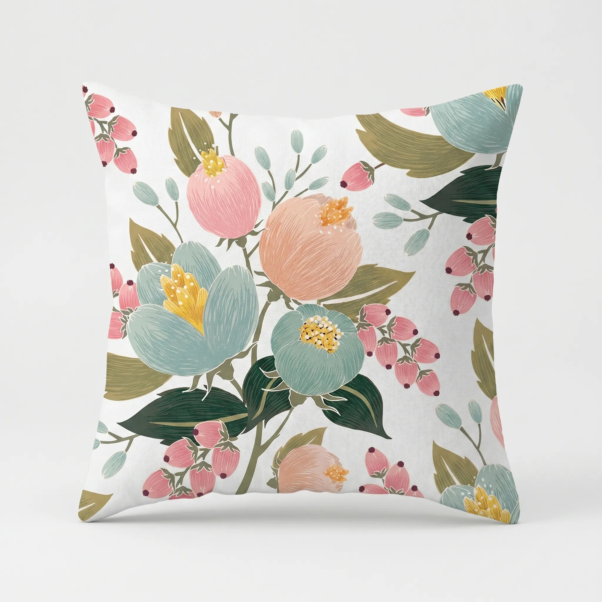 Bloomeria™ -  Square Decorative Floral Cushion -  Decorating Living Spaces