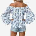 Bloomtop™ -  Off-The-Shoulder Floral Blouse -  Casual Weekend Outings