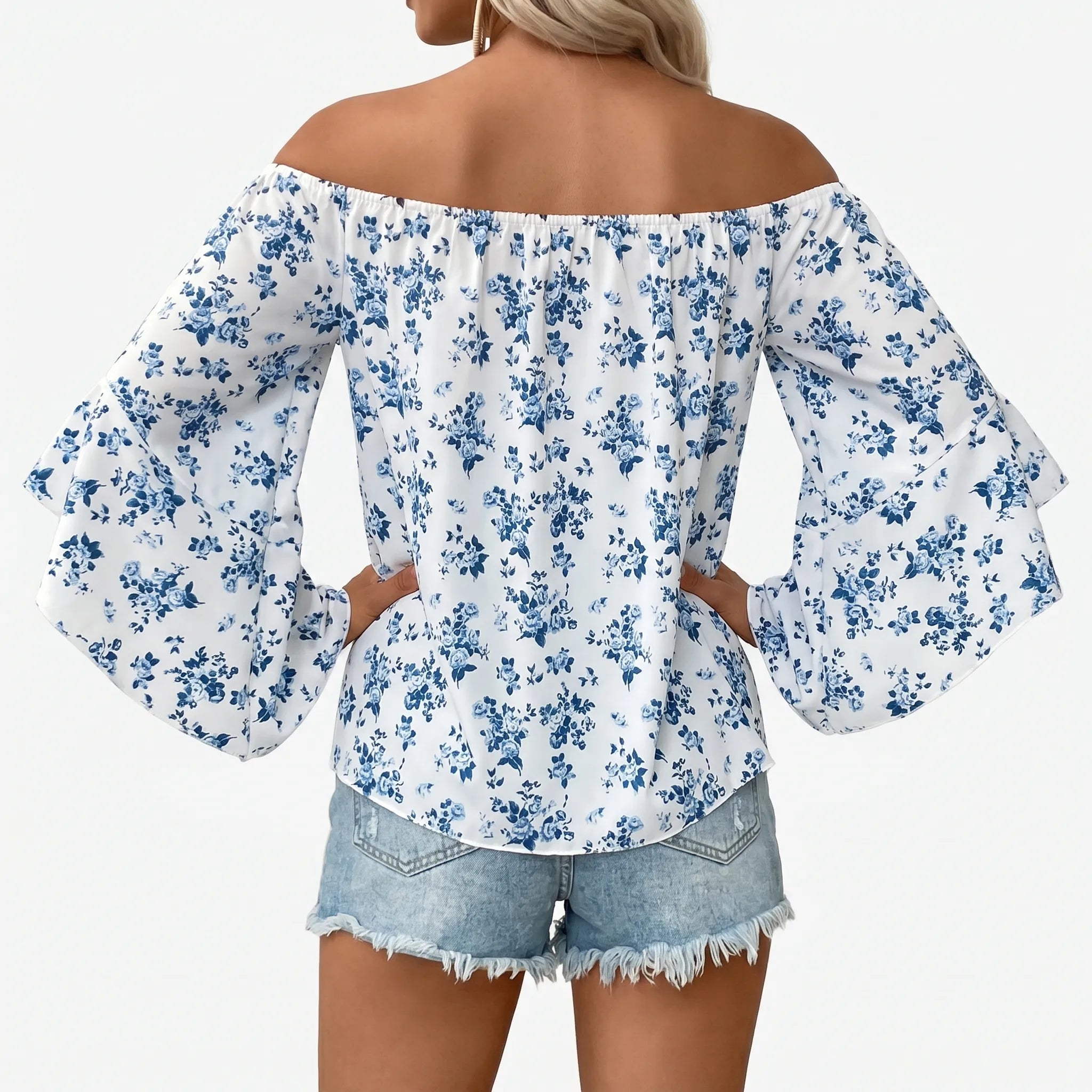Bloomtop™ -  Off-The-Shoulder Floral Blouse -  Casual Weekend Outings