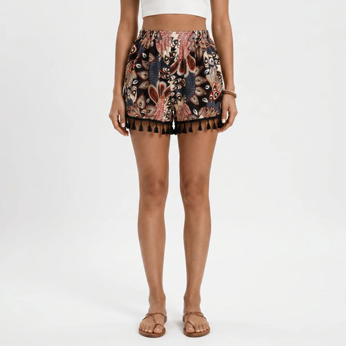 Bohavi™ -  High-Waisted Bohemian Shorts -  Casual Summer Outings