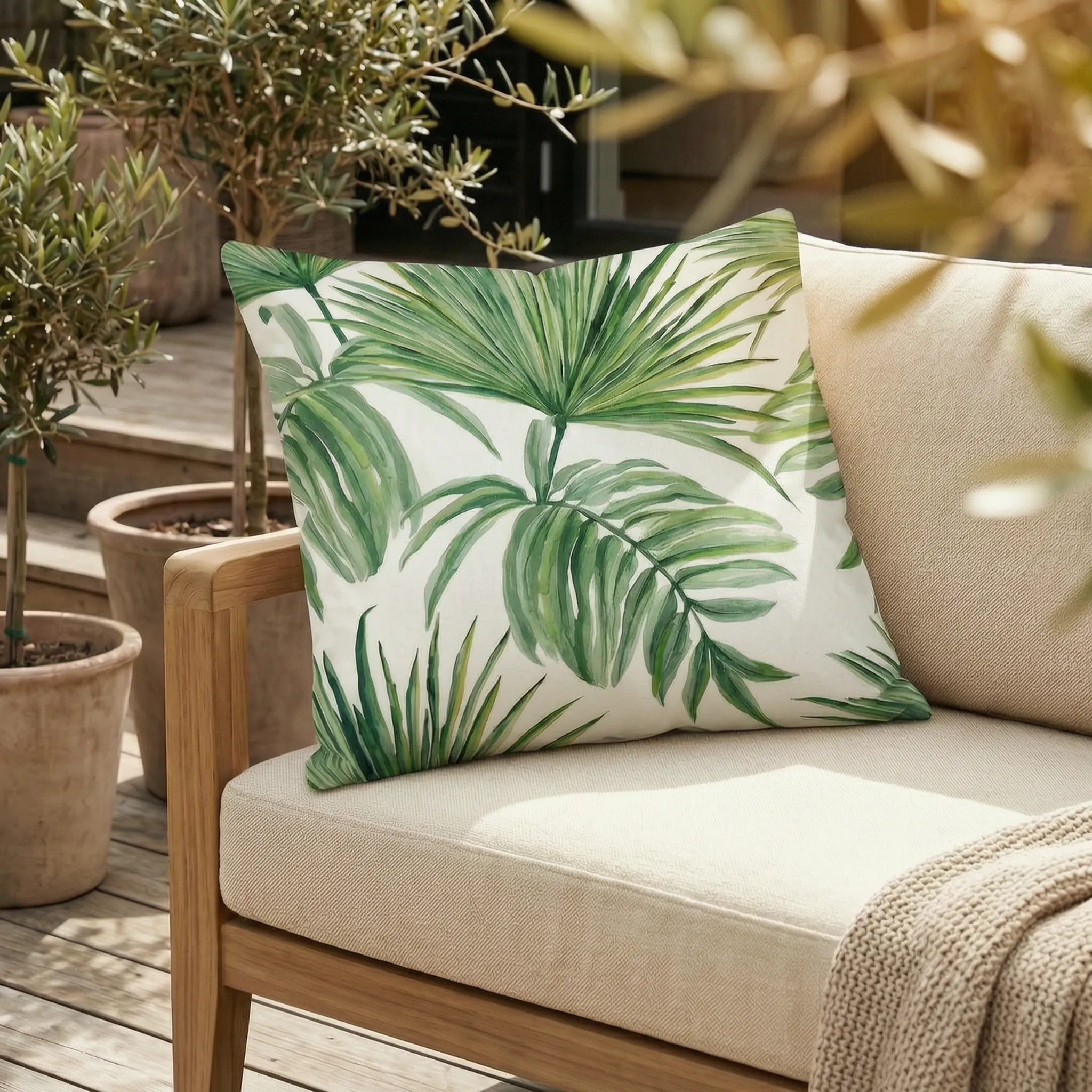 Botanar™ -  Square Botanical Print Decorative Cushion -  Decorating Living Rooms