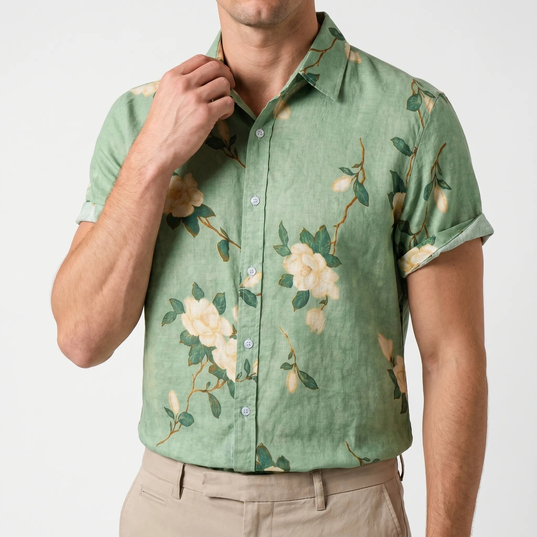 Botanari™ -  Mens Short Sleeve Floral Shirt -  Casual Weekend Wear