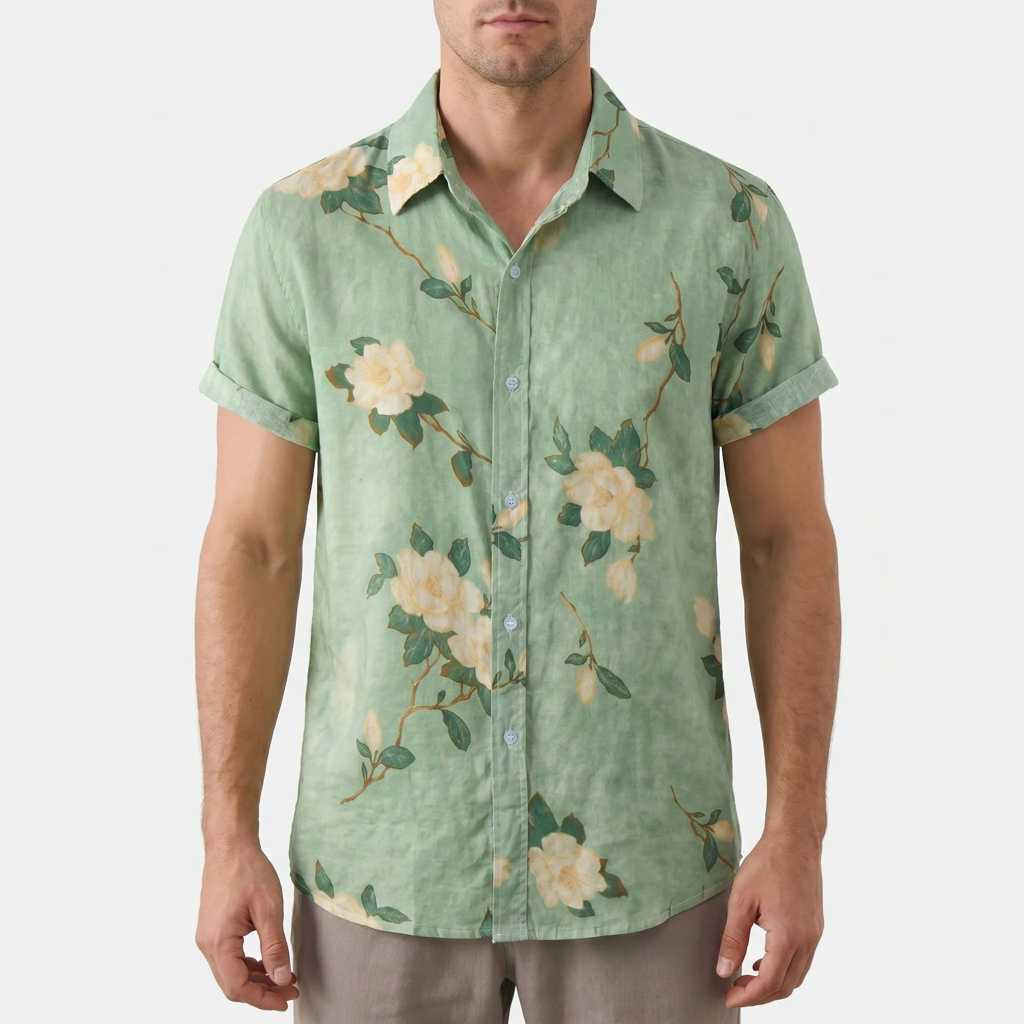 Botanari™ -  Mens Short Sleeve Floral Shirt -  Casual Weekend Wear