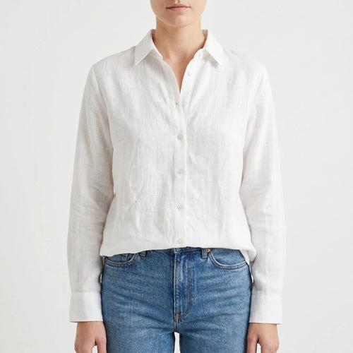 Breezara™ -  Long Sleeve Collared Blouse -  Everyday Wear
