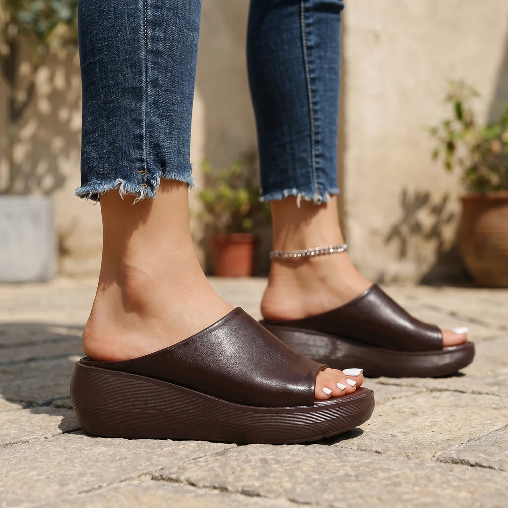 Breezly™ -  Open-Toe Wedge Slip-On Sandals -  Everyday Summer Walking